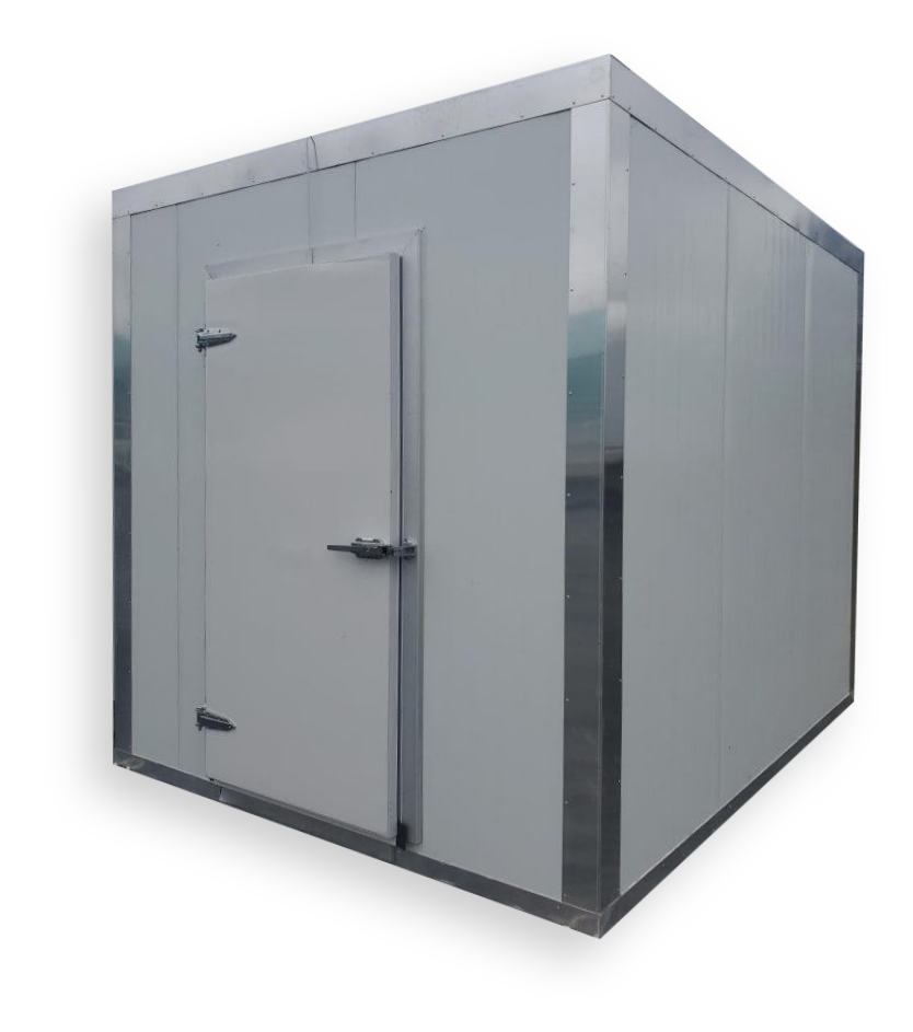 chambre-froide-commerciale-barons-du-froid.png Chambre froide commerciale en acier avec porte isolée